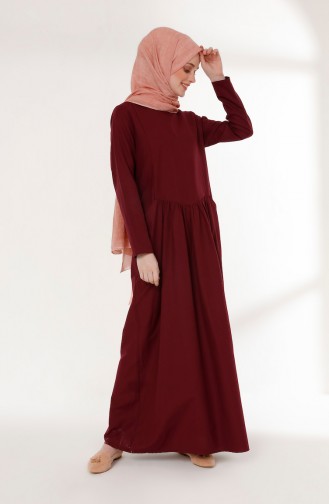 Pocket Pleated Dress 3092-04 Plum 3092-04