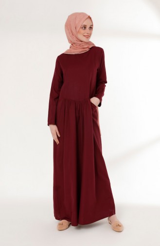 Pocket Pleated Dress 3092-04 Plum 3092-04