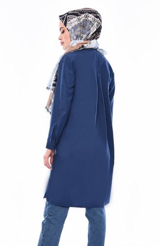 Pockets Asymmetric Tunic 1293-07 İndigo 1293-07