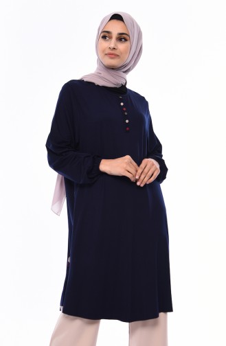 Nakışlı Tunik 50556-05 Lacivert