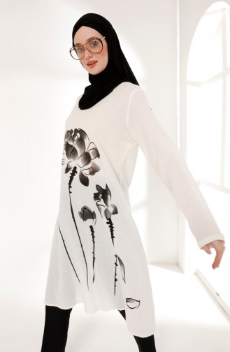 Printed Sile Cloth Tunic 5019-01White 5019-01