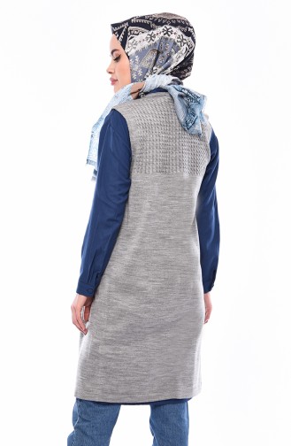Knitwear Pocket Vest 4121-21 Gray 4121-21