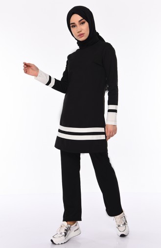 Striped Tracksuit 9026-01 Black 9026-01