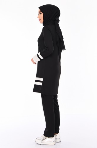 Striped Tracksuit 9026-01 Black 9026-01