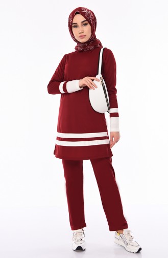 Striped Tracksuit 9026-04 Claret Red 9026-04