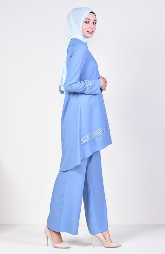Sequined Tunic Trousers Double Suit 0231-06 Blue 0231-06