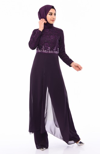 Lila Hijab-Abendkleider 4120-05