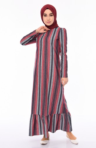 Skirt Striped Dress 7242-01 Bordeaux   7242-01