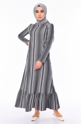 Skirt Striped Dress 7242-03 Gray 7242-03