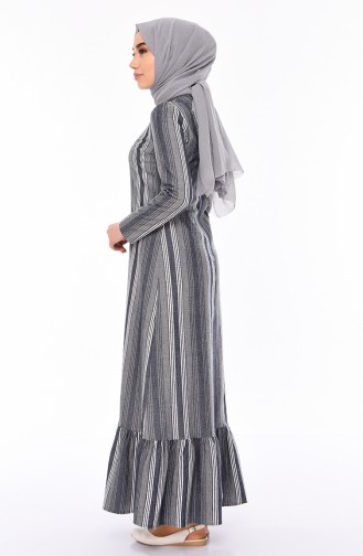 Gray Hijab Dress 7242-03