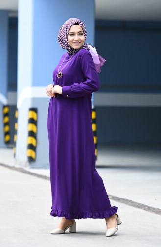 Lila Hijab Kleider 1202-02