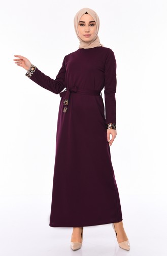 Plum Hijab Dress 4030-02