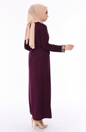 Plum Hijab Dress 4030-02