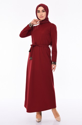 Belted Dress 4030-03 Claret Red 4030-03
