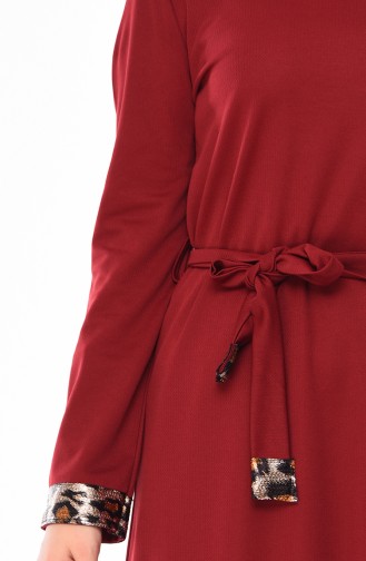 فستان أحمر كلاريت 4030-03