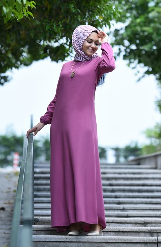 Beige-Rose Hijab Kleider 2521-02