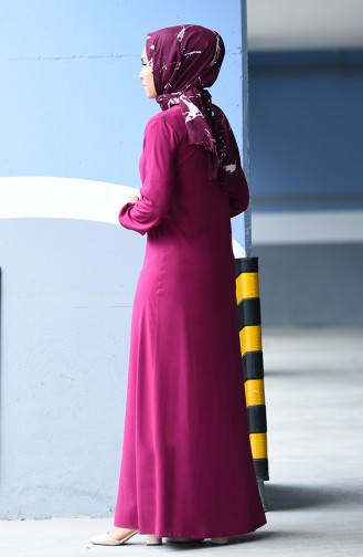 Plum Hijab Dress 2521-03