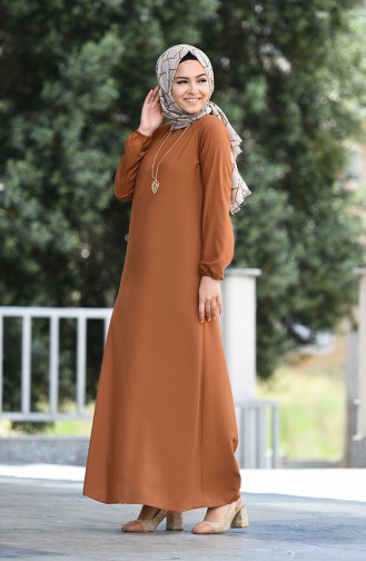 Tan Hijab Dress 2521-04