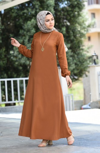 Tan Hijab Dress 2521-04