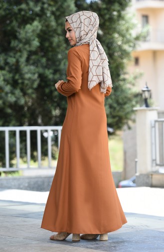 Tan Hijab Dress 2521-04