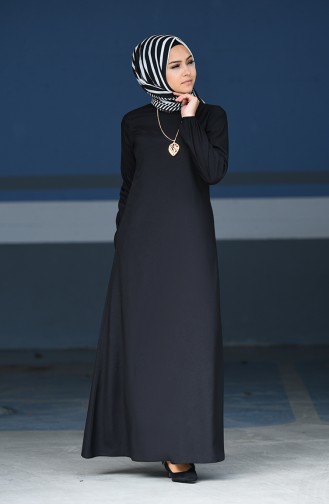 Black Hijab Dress 2521-10