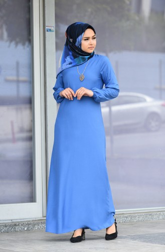 Robe Viscose Manches élastique 2521-15 İndigo 2521-15