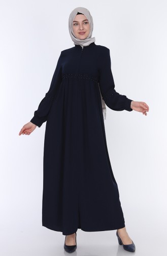 Abaya Froncée Pour L´été 5928-02 Bleu Marine 5928-02