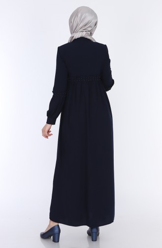 Abaya Froncée Pour L´été 5928-02 Bleu Marine 5928-02