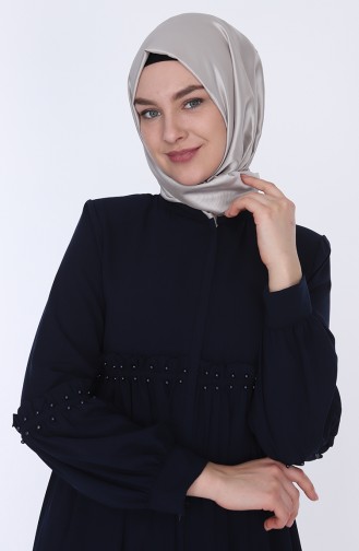 Abaya Froncée Pour L´été 5928-02 Bleu Marine 5928-02