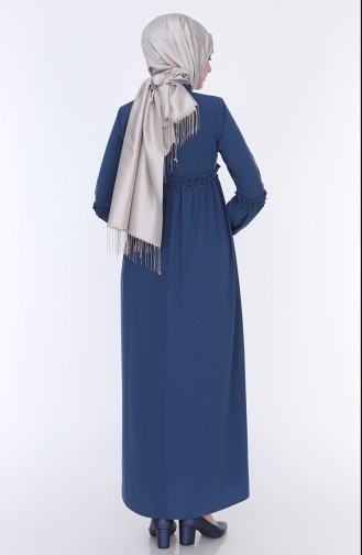 Ruffled Summer Abaya 5928-03 Indigo 5928-03