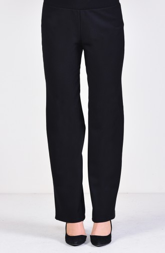 Beli Lastikli Bol Paça Pantolon 2052A-04 Siyah 2052A-04