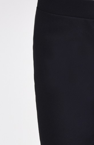 Beli Lastikli Bol Paça Pantolon 2052A-04 Siyah 2052A-04