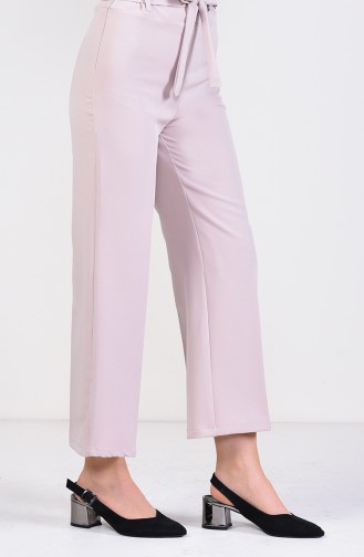 Belted Wide Leg Pants 0001-08 Beige 0001-08