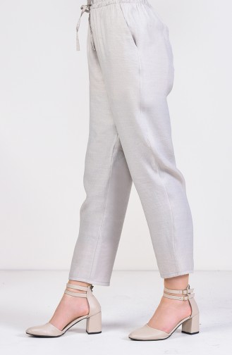 Beli Lastikli Pantolon 0290-07 Taş 0290-07