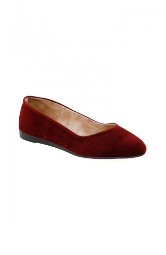 حذاء مسطح أحمر كلاريت 0124-05