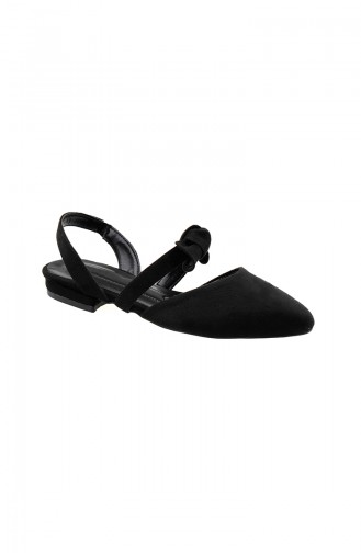 حذاء مسطح أسود 164-02