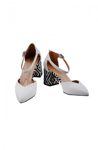 Bayan Topuklu Ayakkabı PM09-02 Beyaz