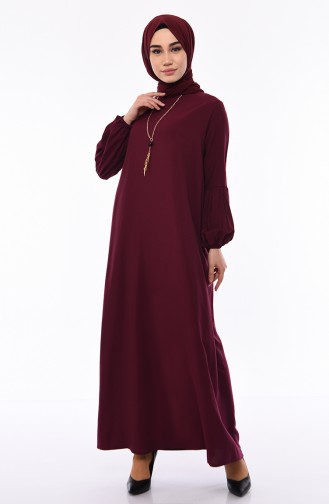 Viscose Sleeve Elastic Dress 1203-02 Cherry 1203-02