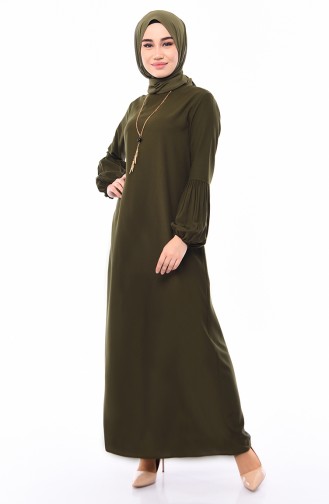 Elastic Sleeve Viscose Dress 1203-06 Green 1203-06