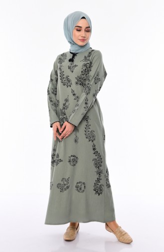 Green Almond Hijab Dress 0004-10