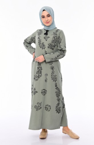 Green Almond Hijab Dress 0004-10