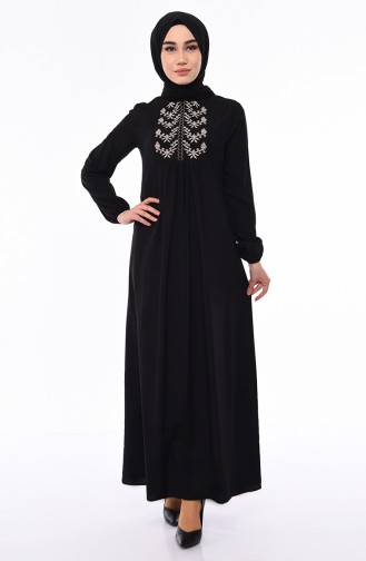 Schwarz Hijab Kleider 5027-01