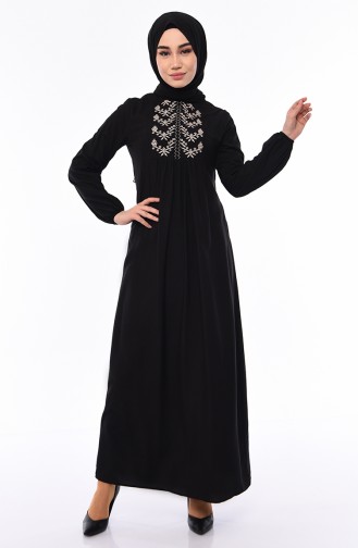 Schwarz Hijab Kleider 5027-01