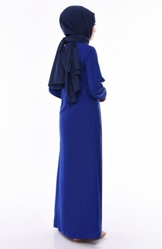Saks-Blau Hijab Kleider 5027-04