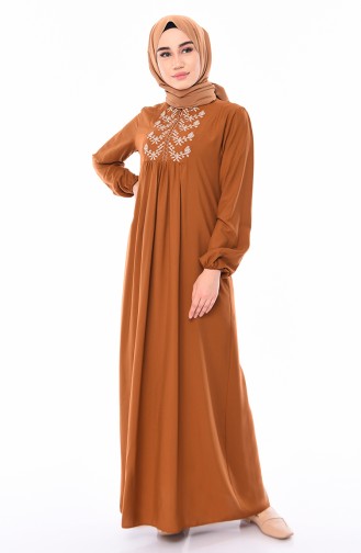 Tan Hijab Dress 5027-05