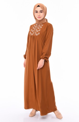 Tan Hijab Dress 5027-05
