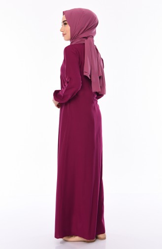 Front Embroidered Dress 5027-06 Plum 5027-06