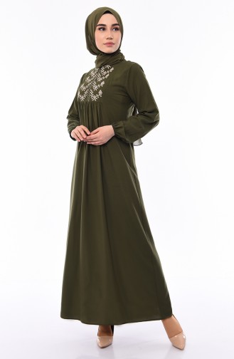 Grün Hijab Kleider 5027-07