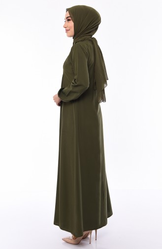 Grün Hijab Kleider 5027-07