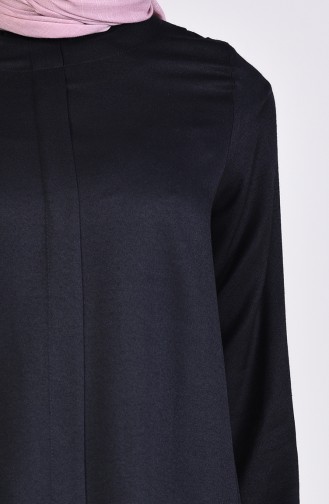 Elastic Sleeve Asymmetrical Tunic  1179-01 Black 1179-01
